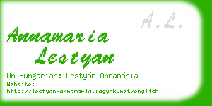 annamaria lestyan business card