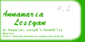 annamaria lestyan business card